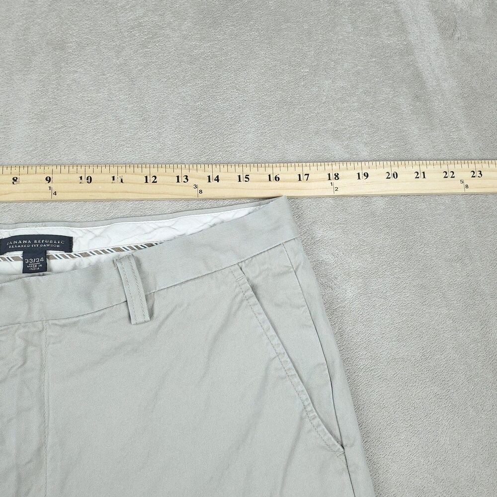 Banana Republic Dawson Pants Men's 33x34 Beige Relaxed Fit 100% Cotton - Picture 7 of 14